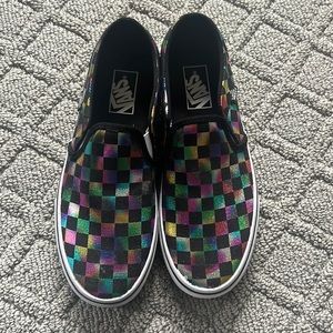 Vans rainbow metallic slip ons *NEW*